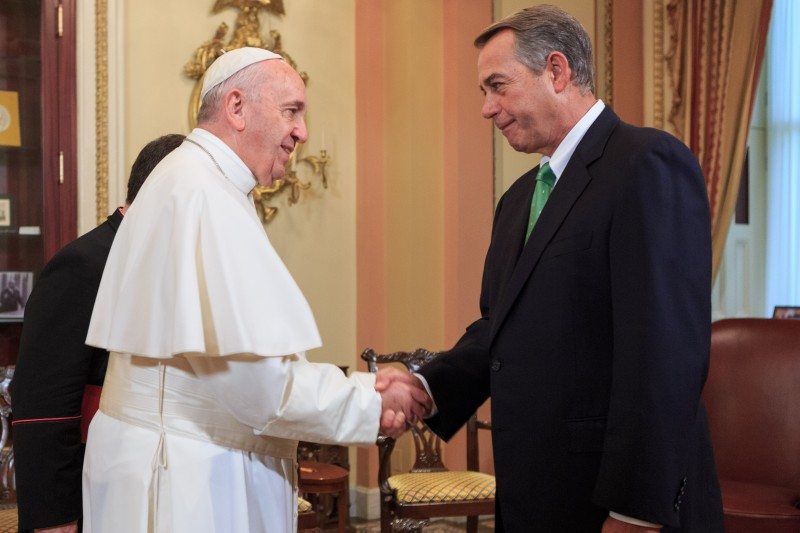 Pope and Speaker of the House John Boehner