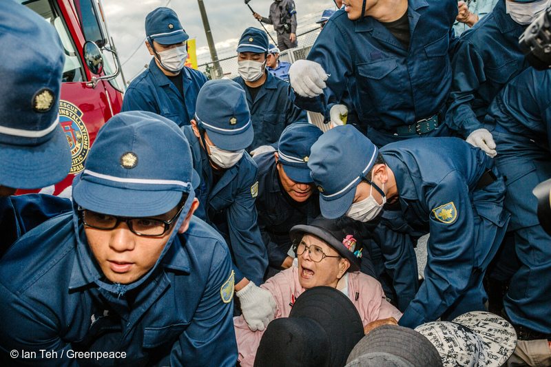 Protestors at the Military Base in Okinawa