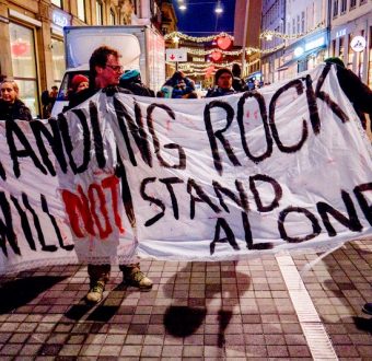 Nordea Dakota Access Protest in Copenhagen