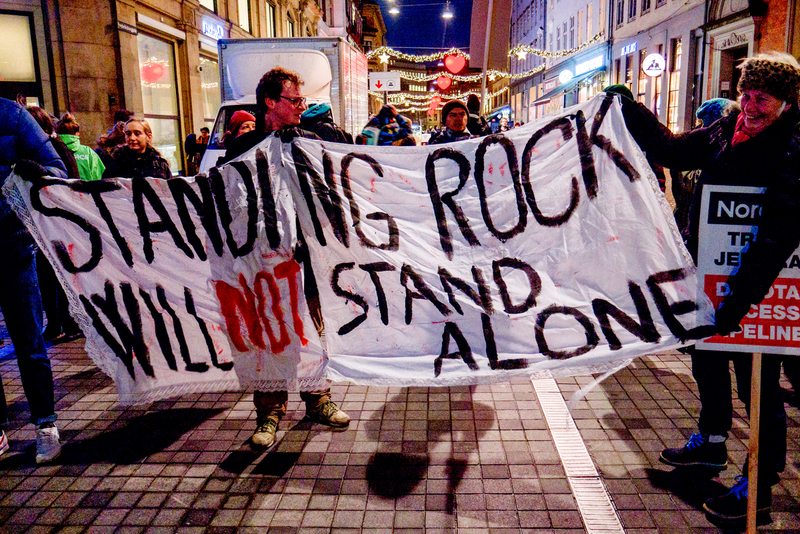 Nordea Dakota Access Protest in Copenhagen