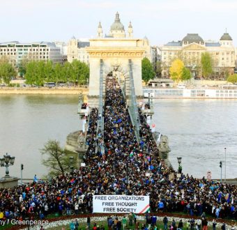 Protest for Free Society in Budapest, Hungary