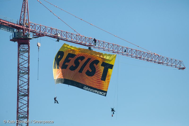 Resist Trump Banner Action in Washington D.C.