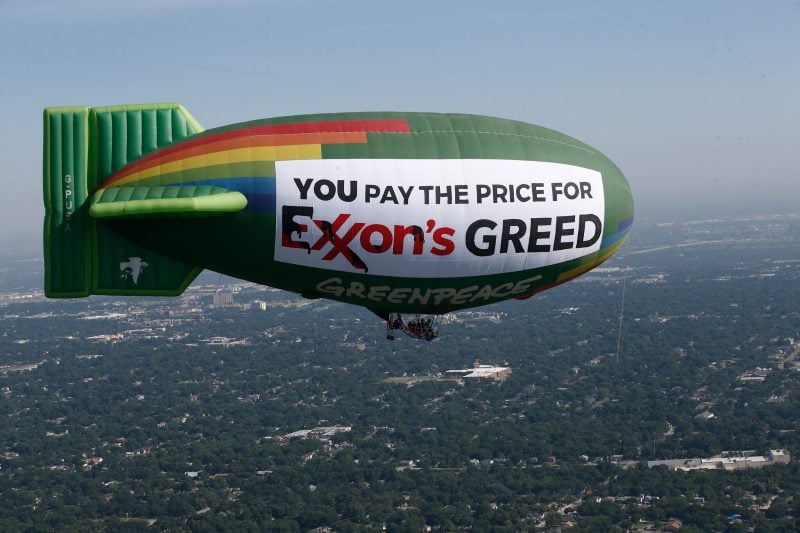 Airship Over Dallas With Exxon Message