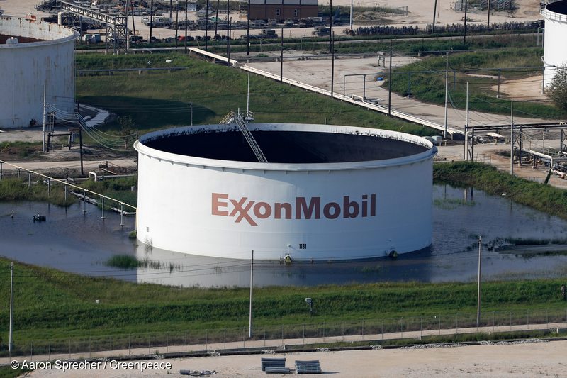 Flooded Exxon Storage Tank in Texas