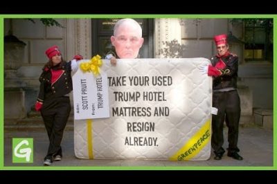 Greenpeace Delivers a Used Trump Hotel Mattress to Scott Pruitt