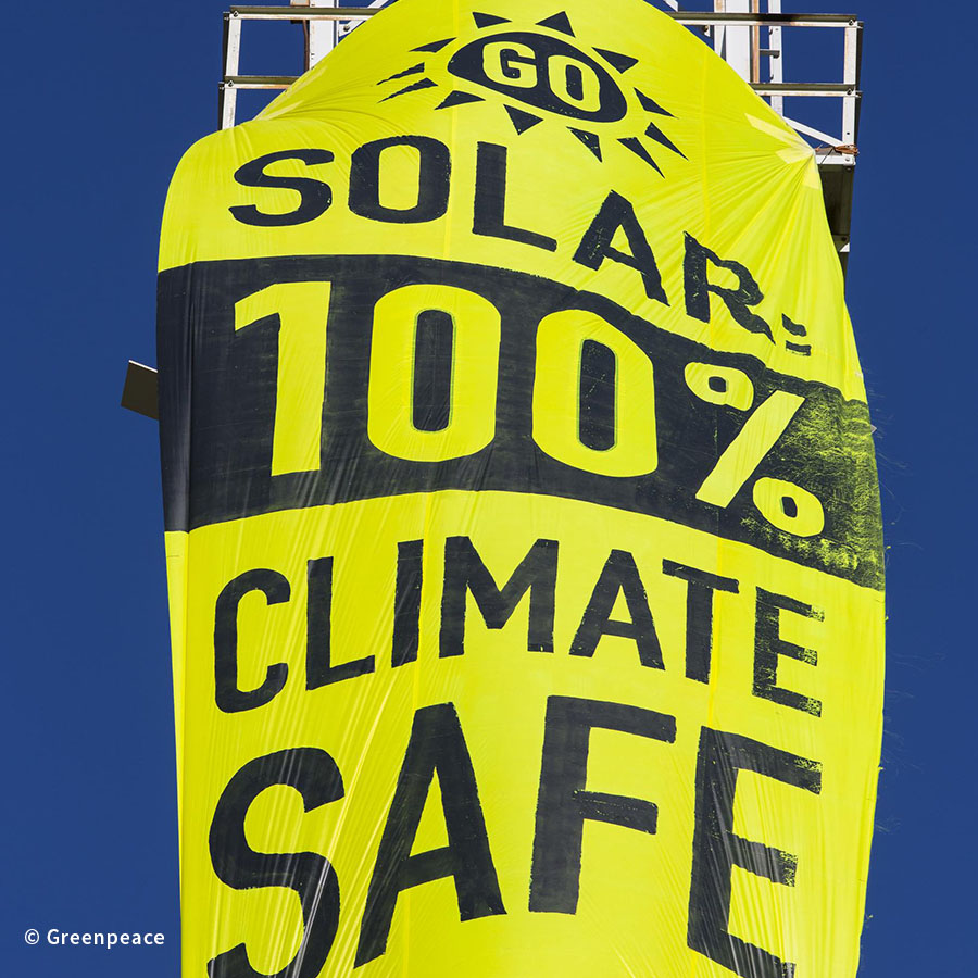 Activists Install Solar Panels on Oil Rig in Alberta