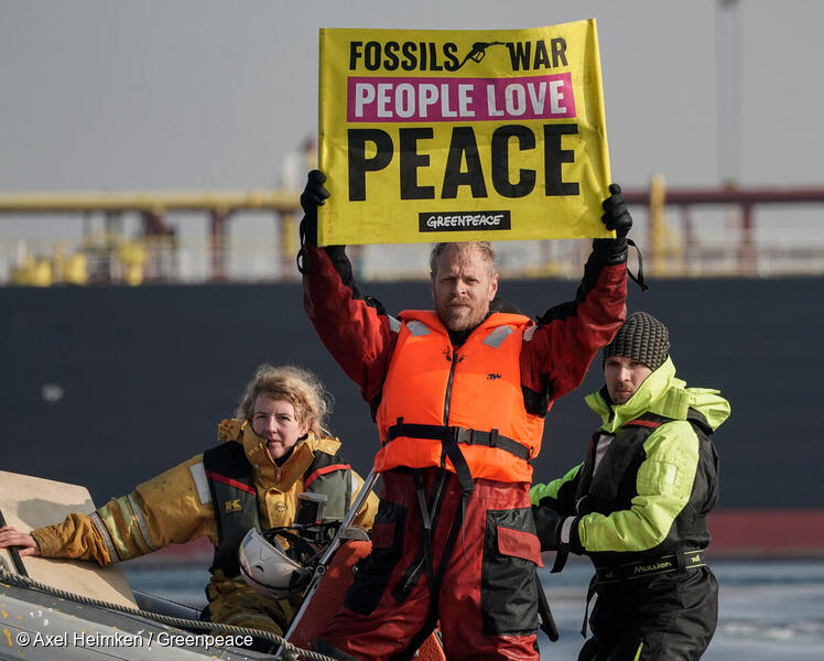 Peace Not Oil Protest against Oil Tanker in the Baltic Sea